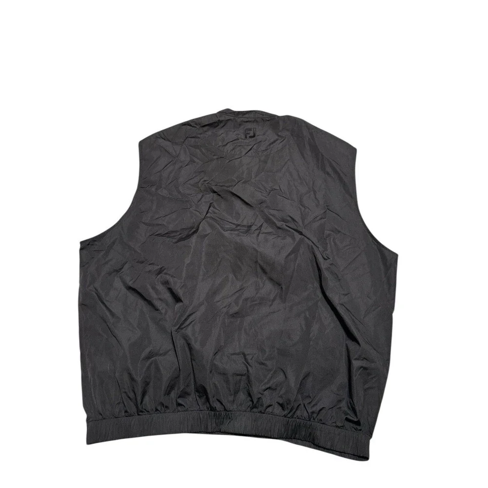 FootJoy FJ Sleeveless Vest Mens XL X-Large Black Quarter Snap Windbreaker Jacket
